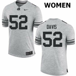 NCAA Ohio State Buckeyes Women's #52 Wyatt Davis Gray Nike Football College Jersey DAZ4145IY